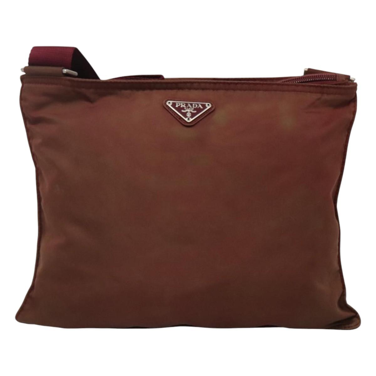 Prada Red Synthetic Shoulder Bag (Pre-Owned)