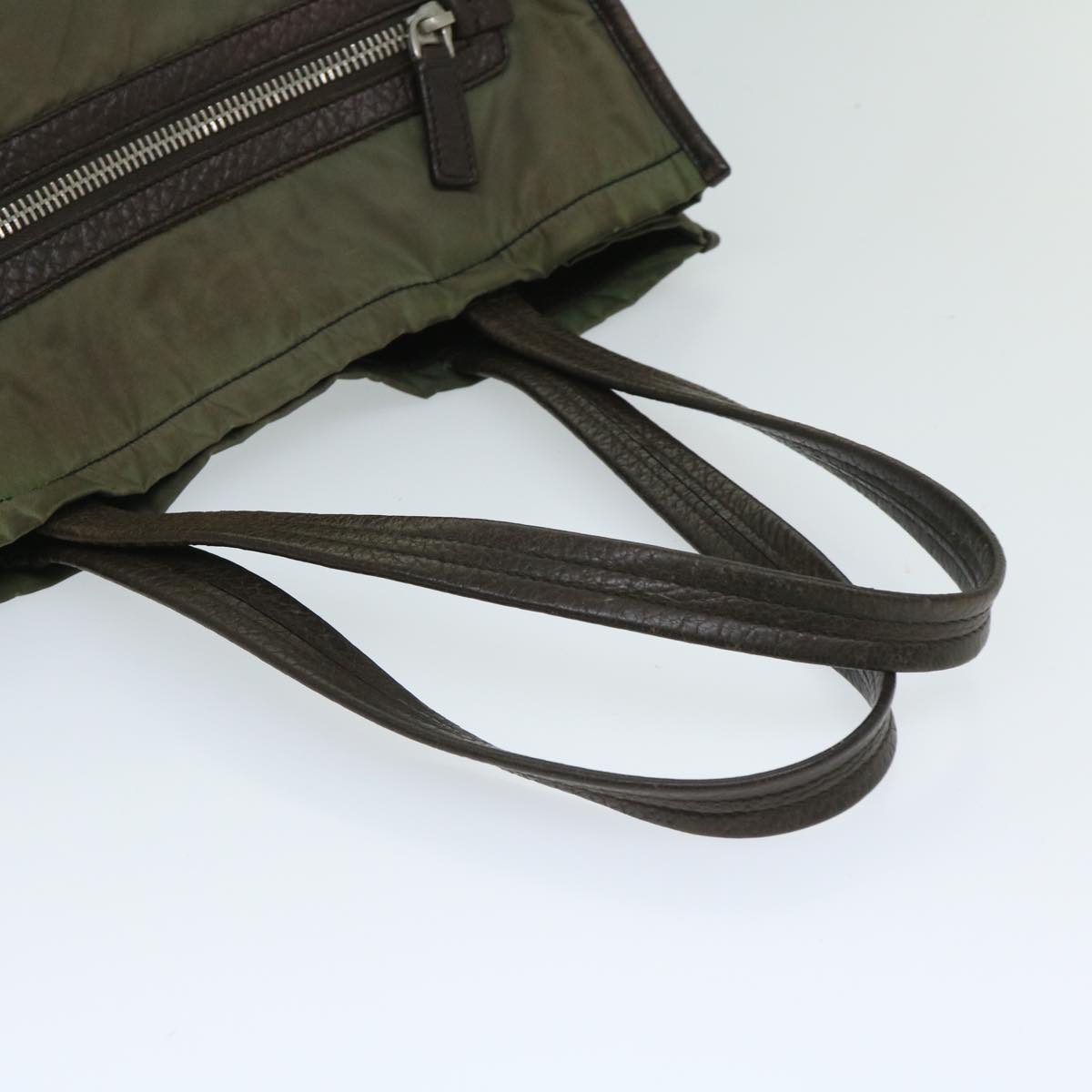 Prada Tessuto Khaki Synthetic Tote Bag (Pre-Owned)