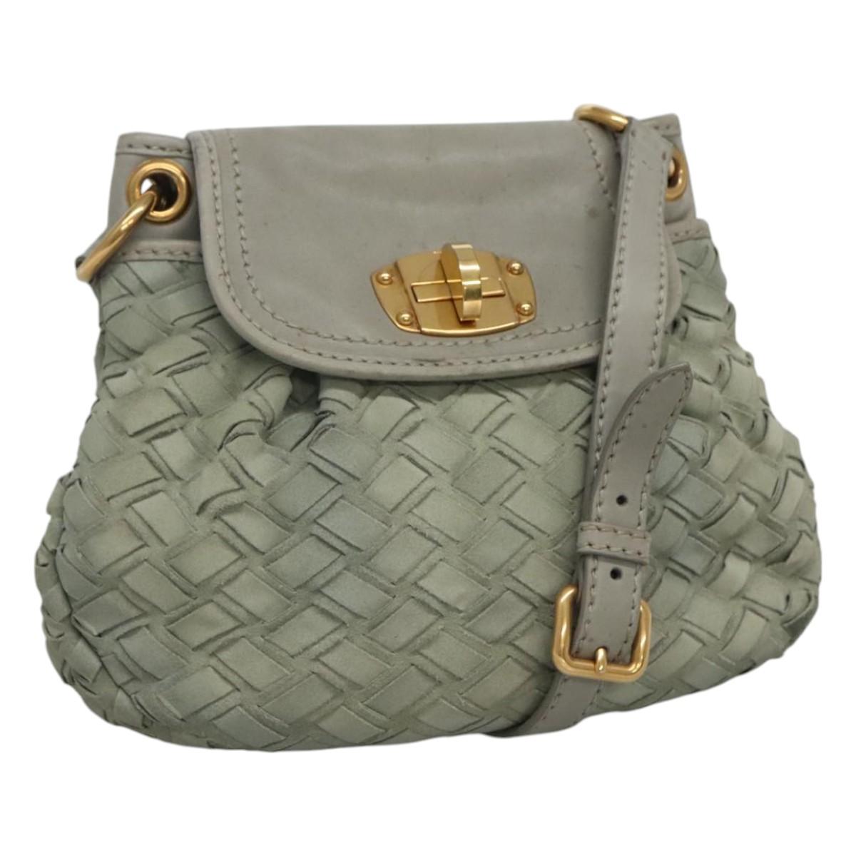 Miu Miu -- Grey Leather Shoulder Bag (Pre-Owned)