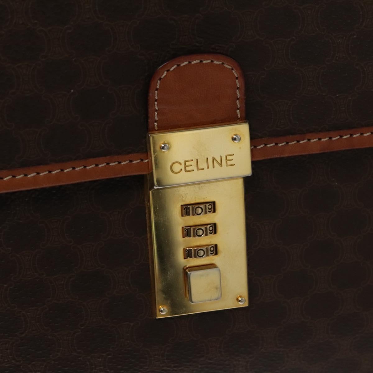 Céline Macadam Brown Canvas Briefcase Bag (Pre-Owned)
