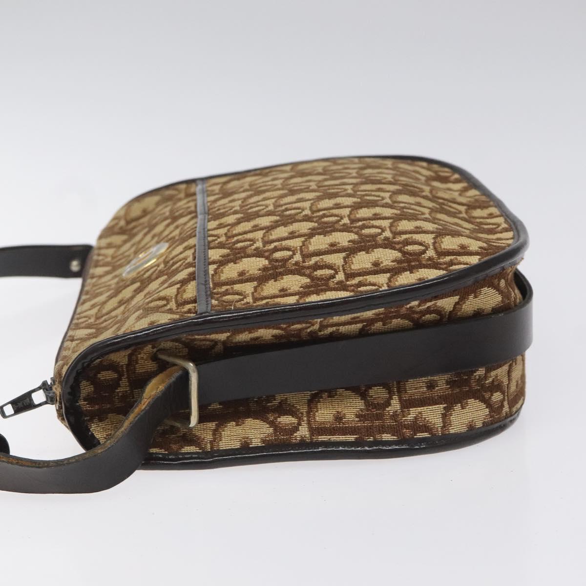 Dior Trotter Brown Canvas Shoulder Bag (Pre-Owned)
