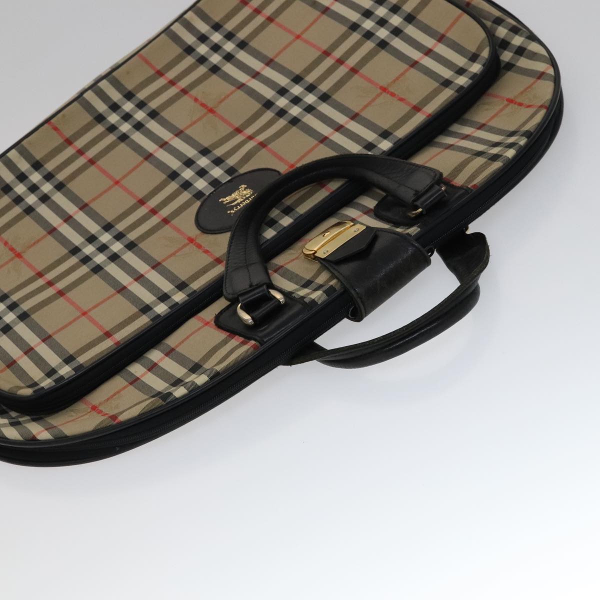 Burberry Nova Check Beige Canvas Travel Bag (Pre-Owned)