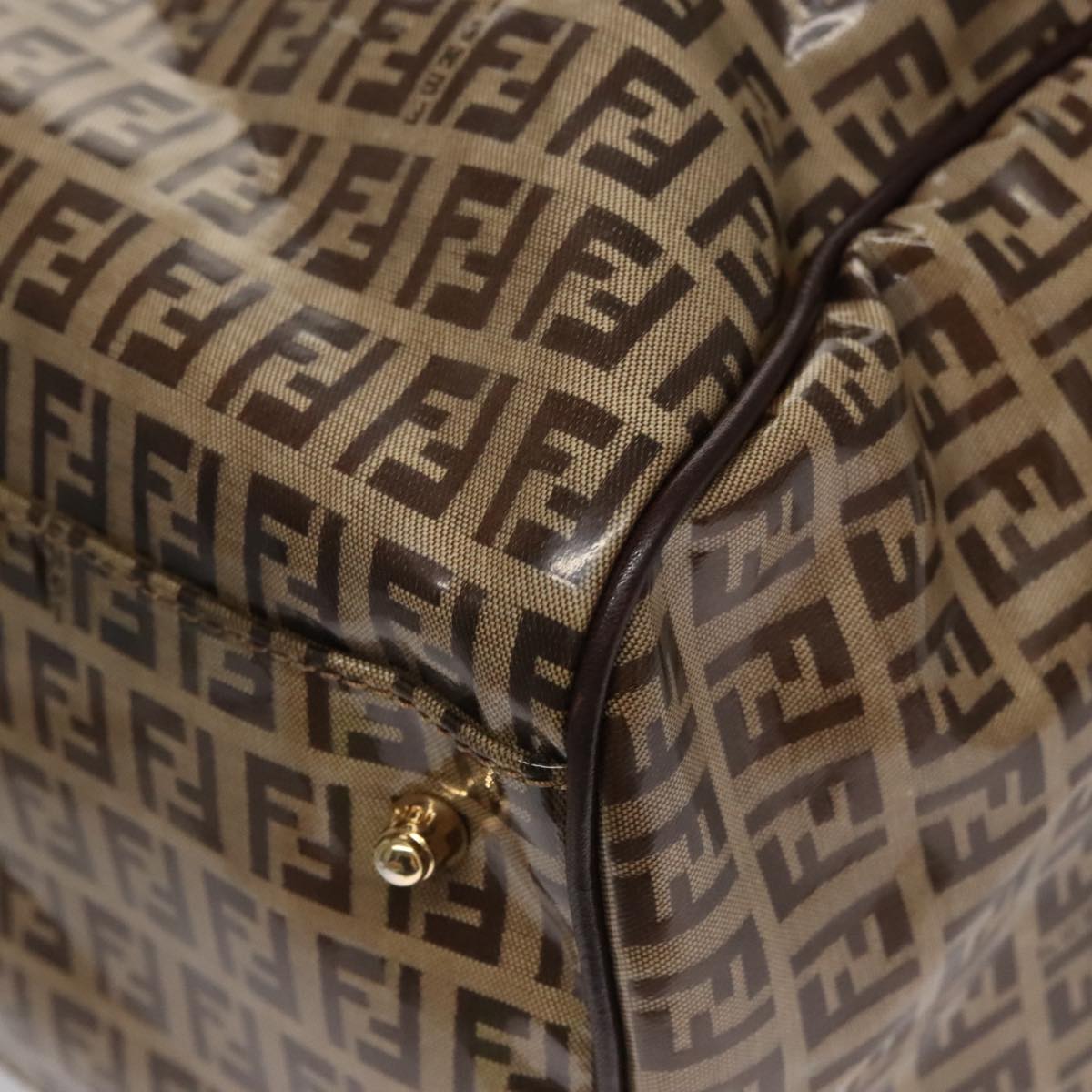 Fendi Zucchino Brown Canvas Travel Bag (Pre-Owned)