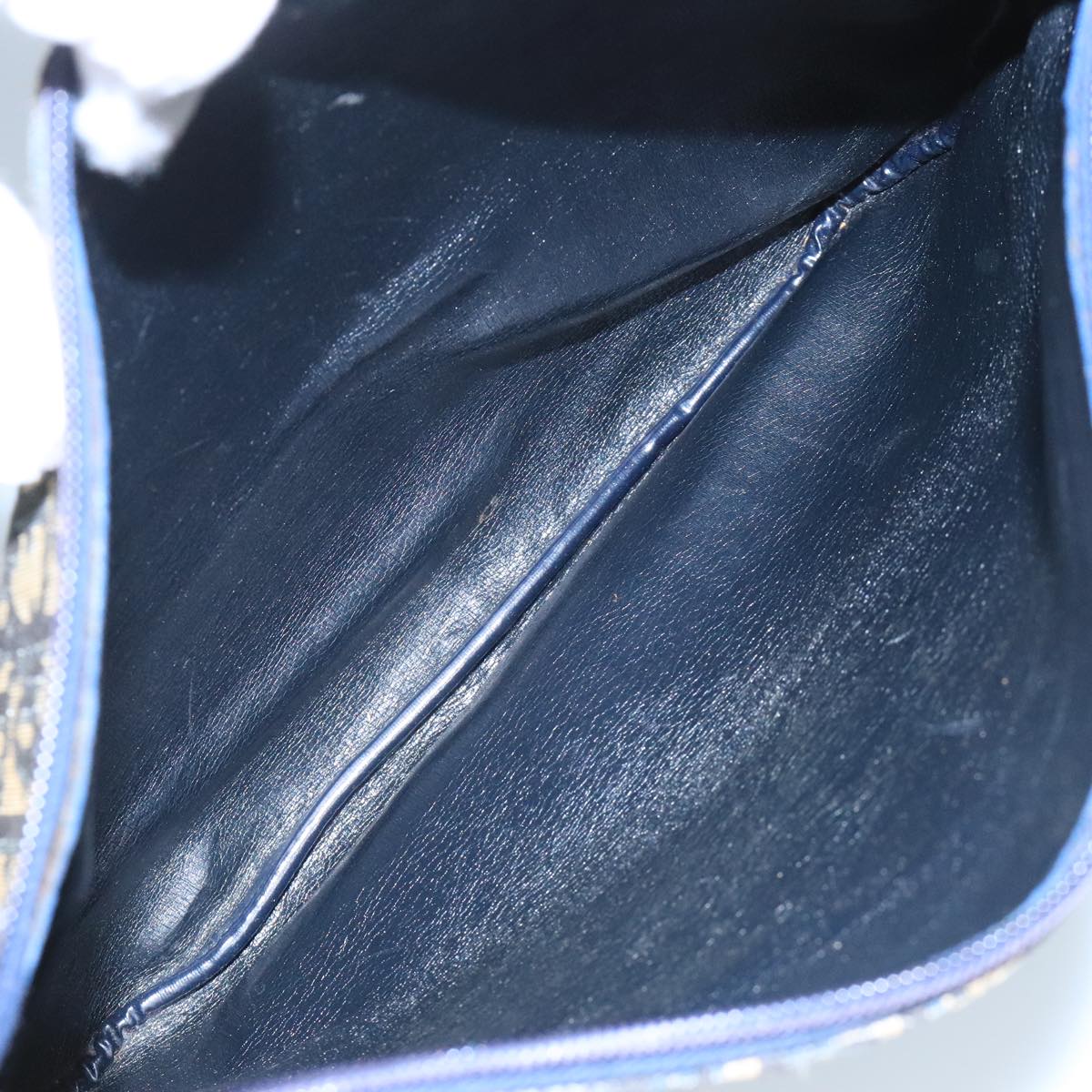 Dior Trotter Navy Canvas Shoulder Bag (Pre-Owned)