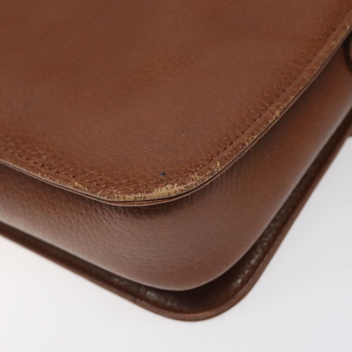 Burberry Nova Check Brown Leather Shoulder Bag (Pre-Owned)