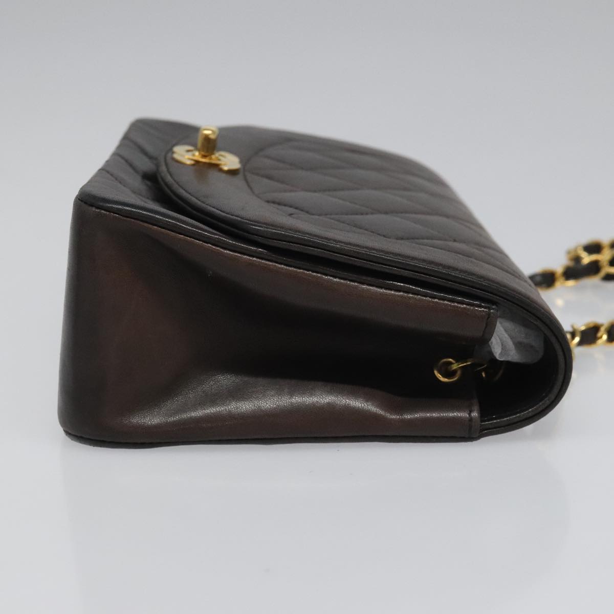 Chanel Diana Black Leather Shoulder Bag (Pre-Owned)