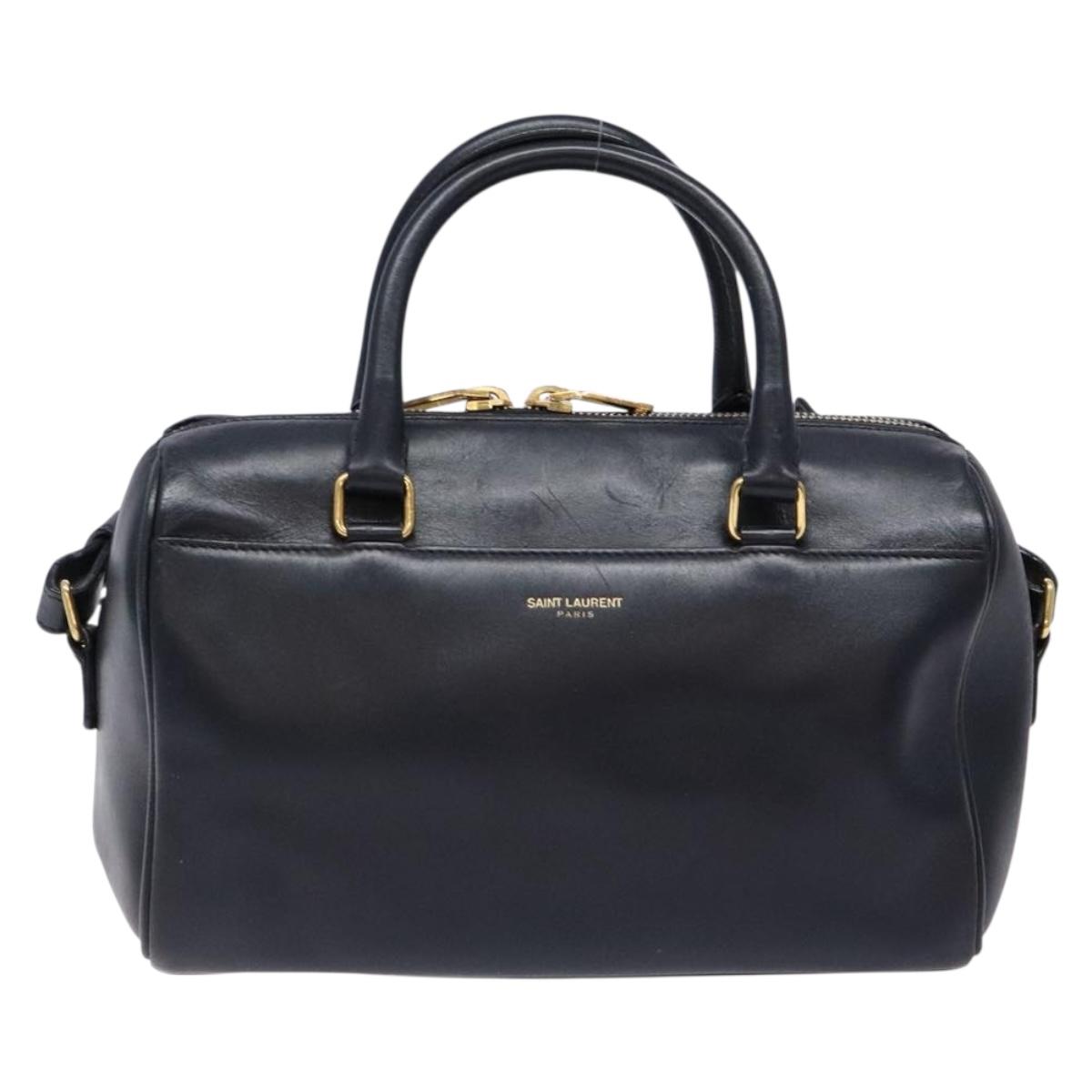 Saint Laurent Baby Duffle Navy Leather Handbag (Pre-Owned)