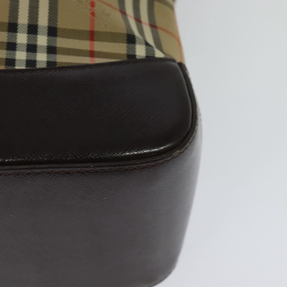 Burberry Nova Check Beige Canvas Shoulder Bag (Pre-Owned)