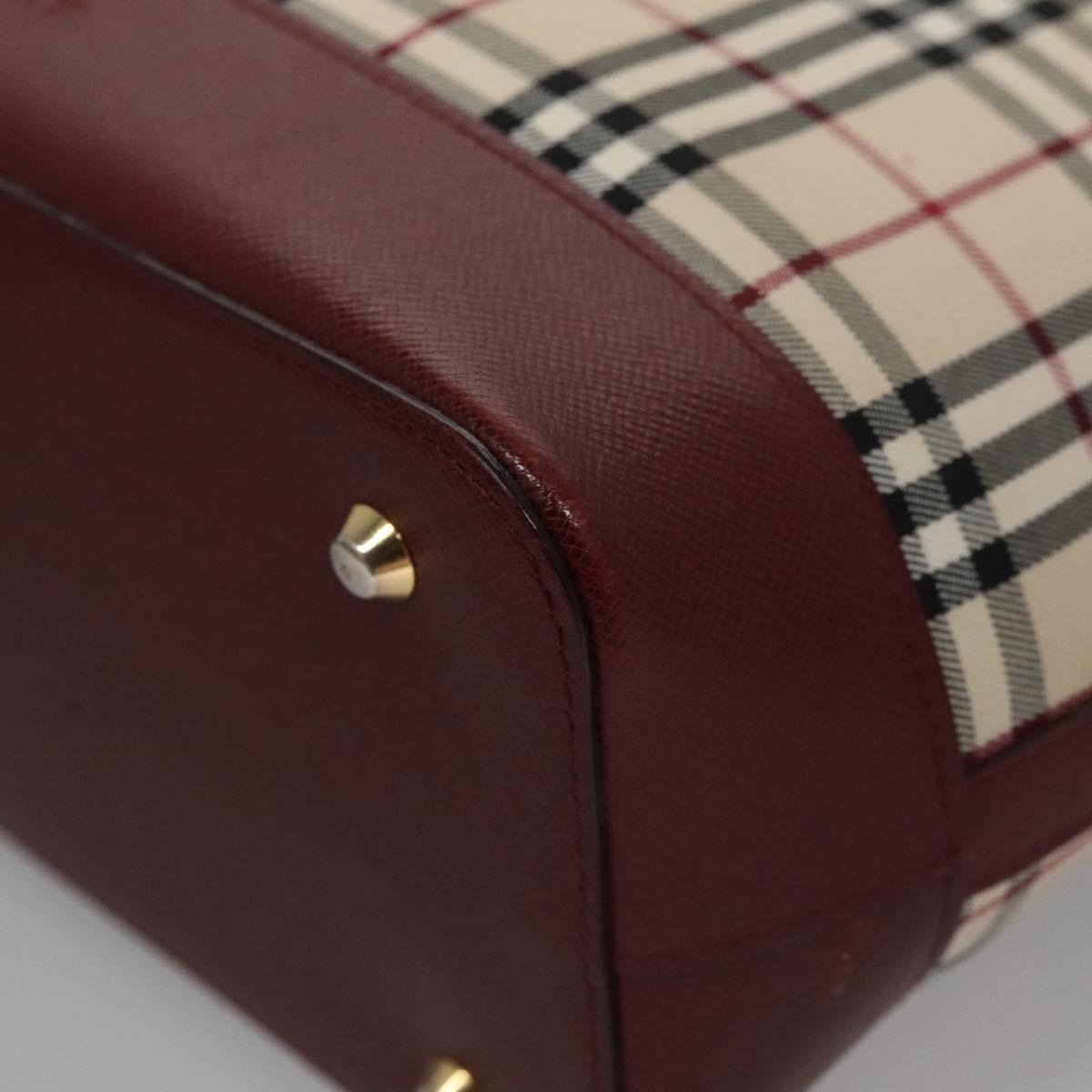 Burberry Nova Check Beige Canvas Shoulder Bag (Pre-Owned)