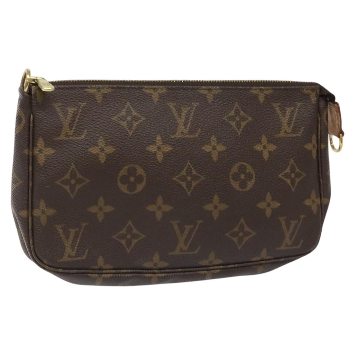 Louis Vuitton Pochette Accessoire Brown Canvas Clutch Bag (Pre-Owned)