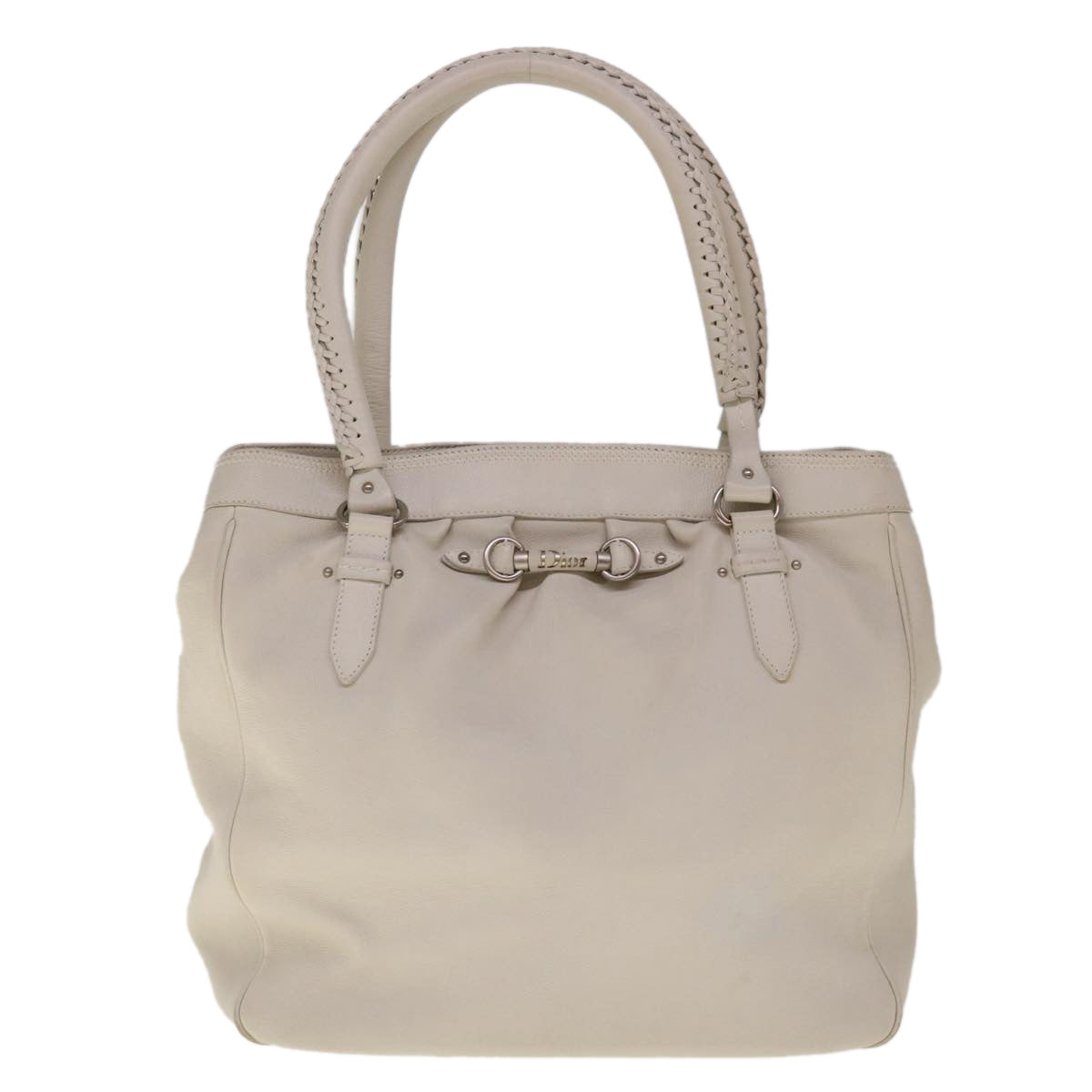 Dior White Leather Tote Bag (Pre-Owned)
