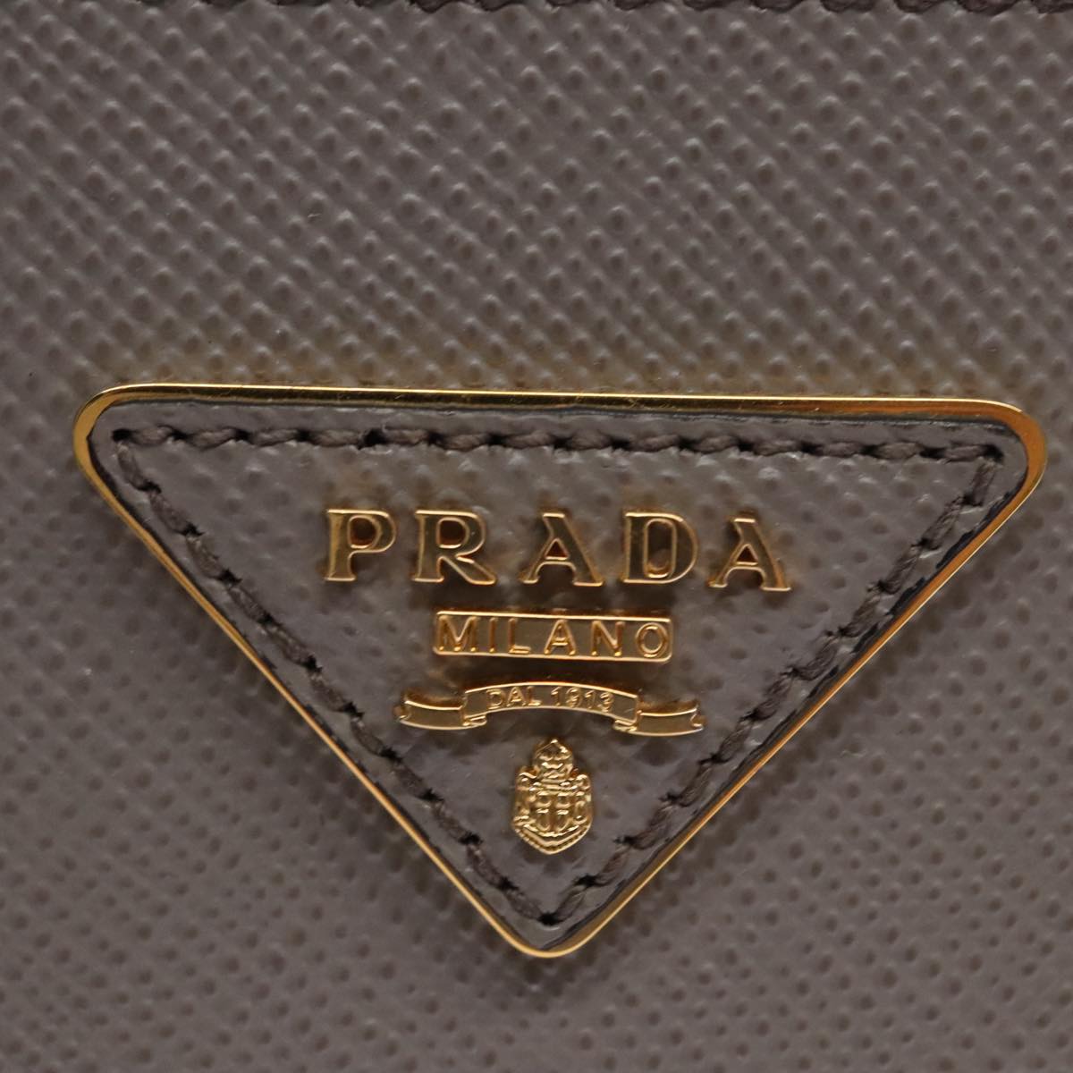 Prada Double Grey Leather Handbag (Pre-Owned)