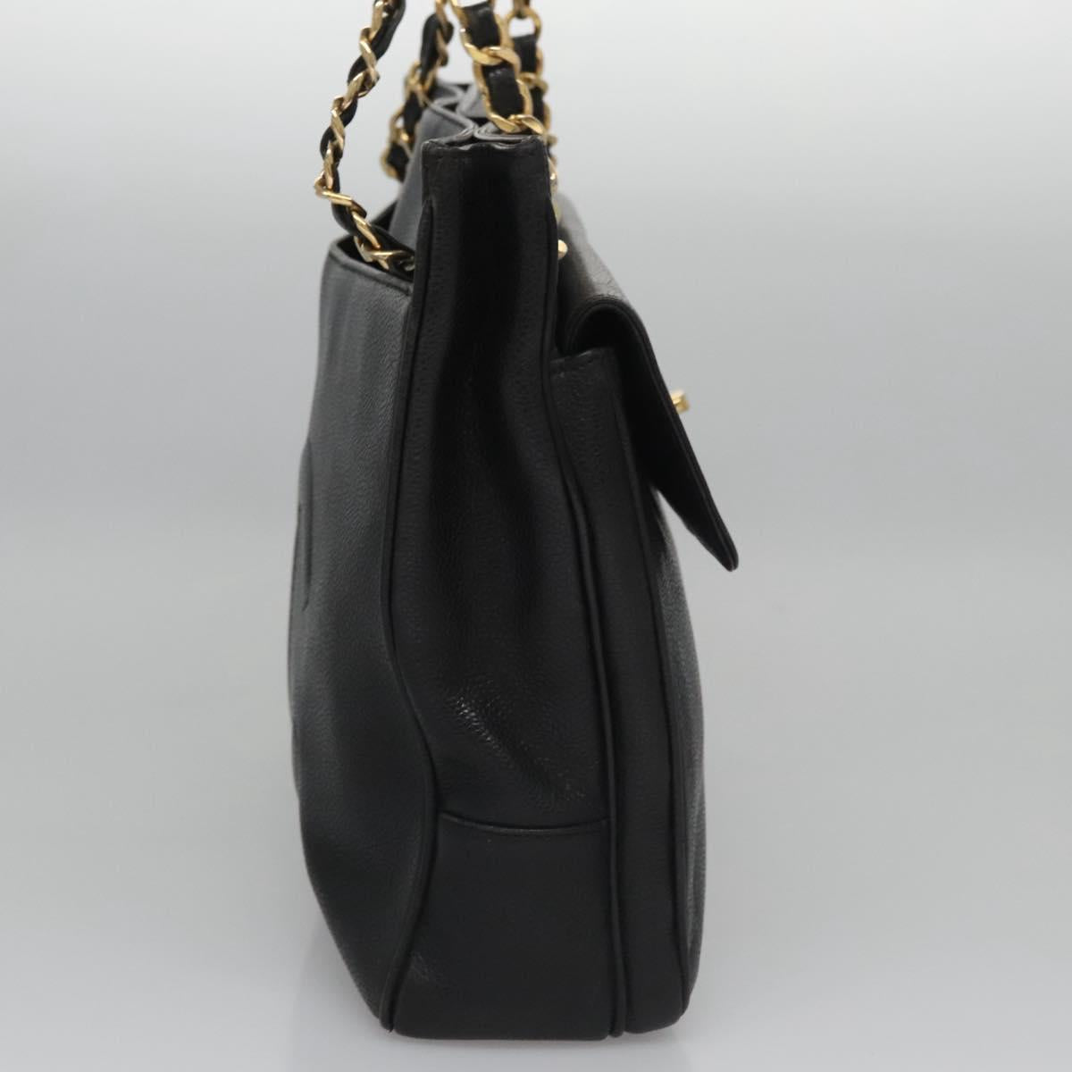 Chanel Cc Totebag Black Leather Tote Bag (Pre-Owned)