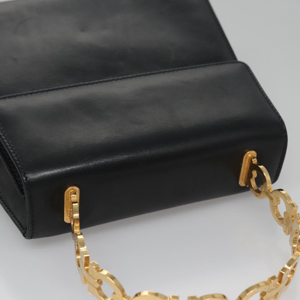 Salvatore Ferragamo Gancini Black Leather Handbag (Pre-Owned)