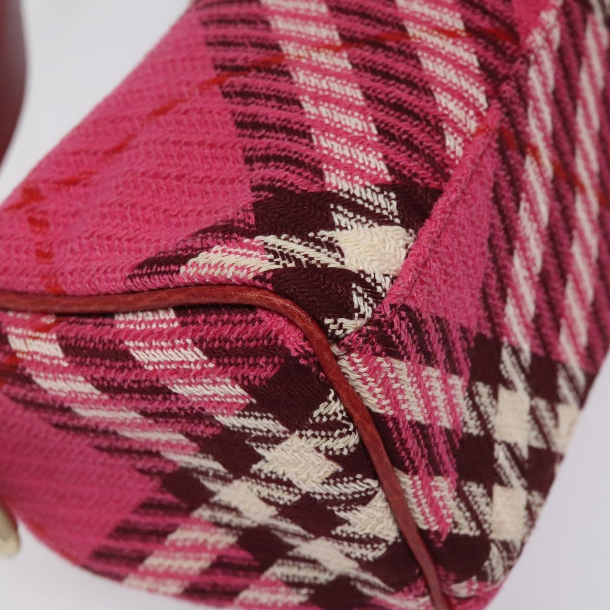 Burberry Nova Check Pink Canvas Handbag (Pre-Owned)
