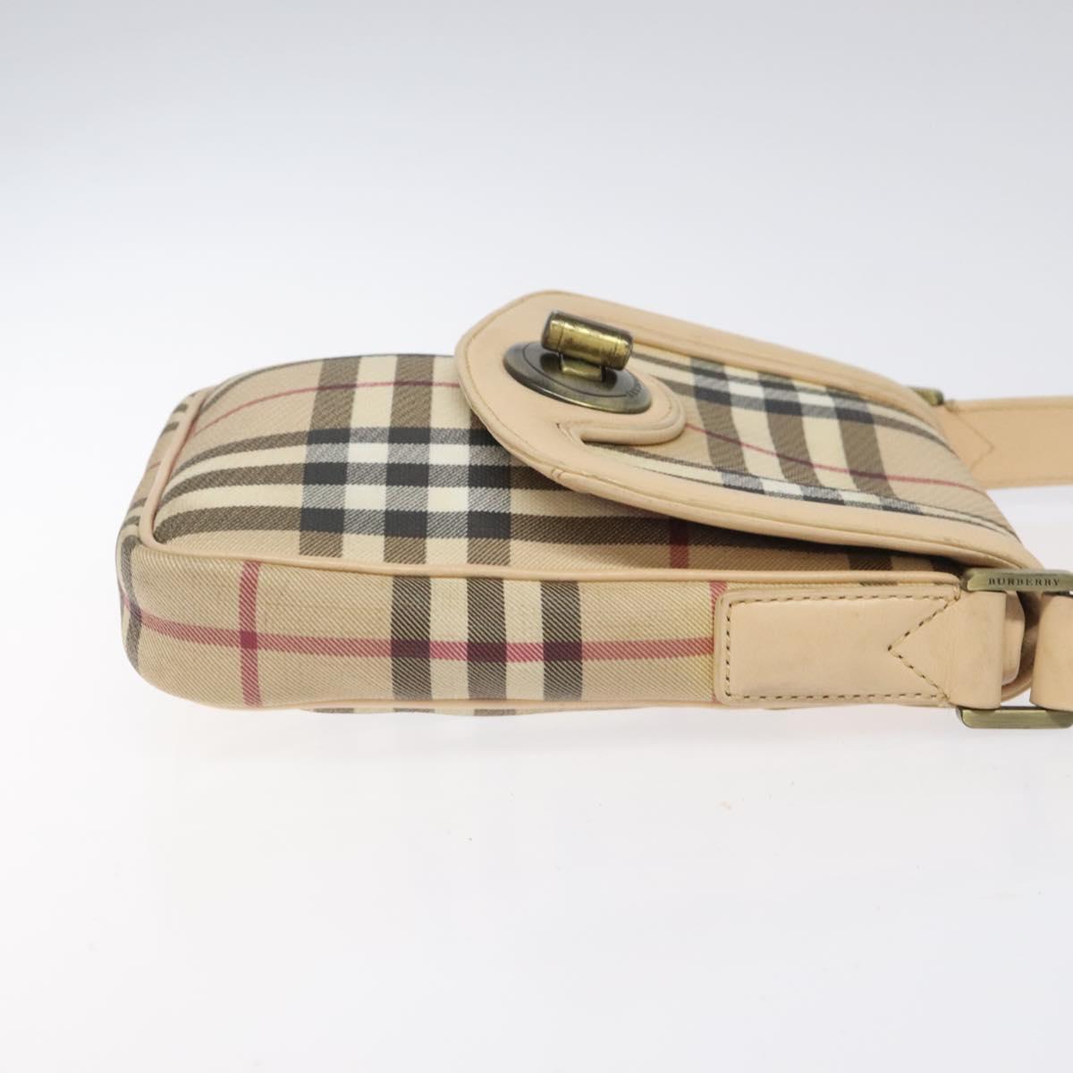 Burberry Nova Check Beige Canvas Shoulder Bag (Pre-Owned)