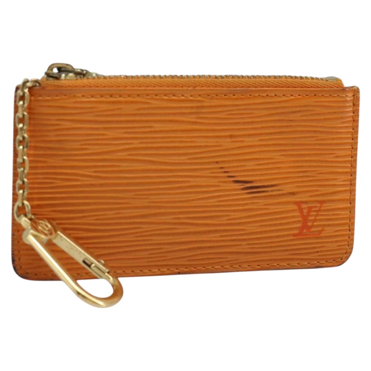 Louis Vuitton Pochette Clés Orange Leather Wallet (Pre-Owned)