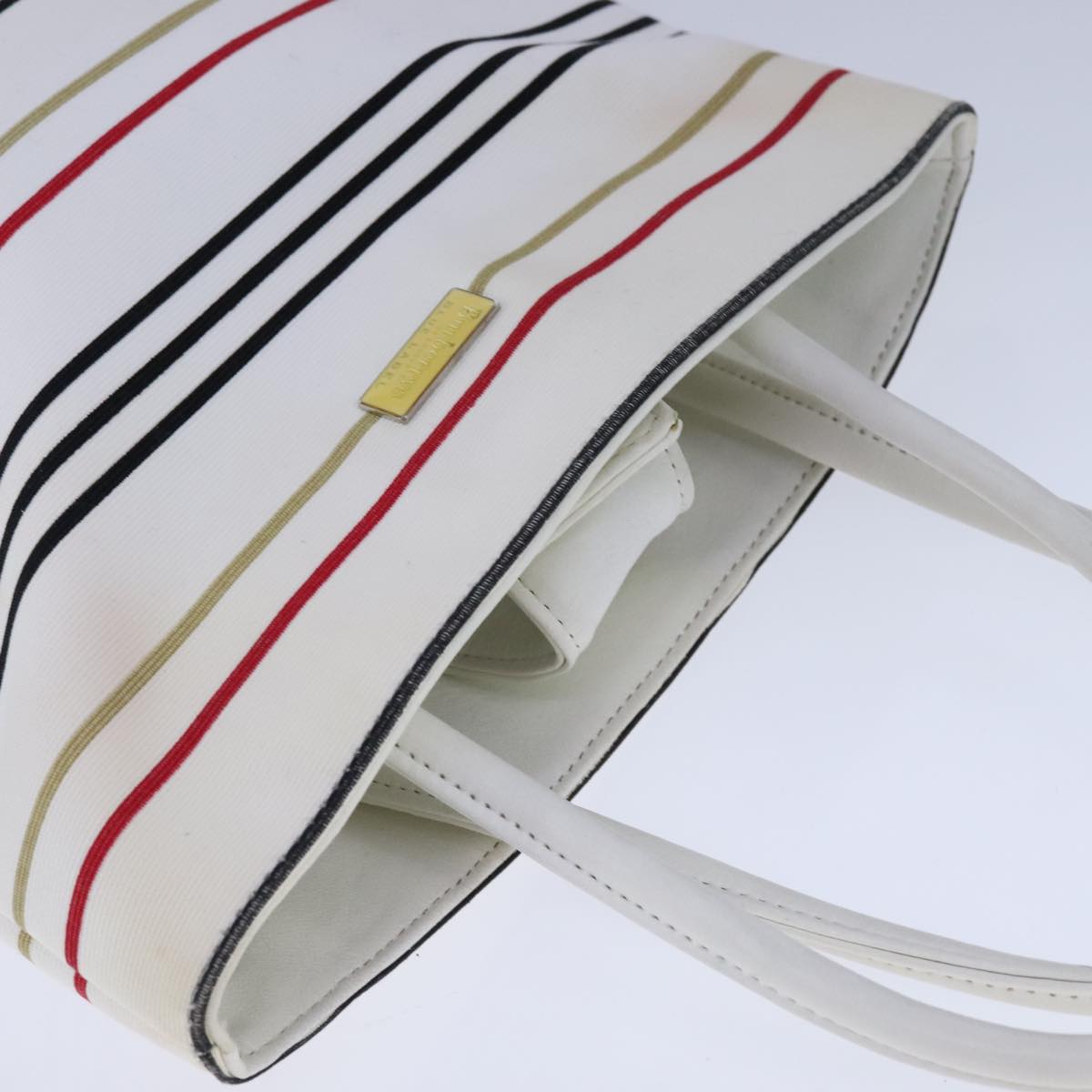 Burberry White Canvas Handbag (Pre-Owned)