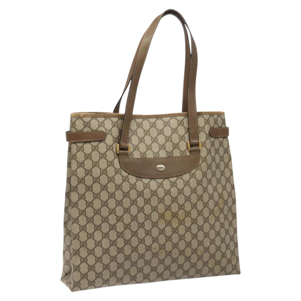 Gucci Gg Canvas Beige Canvas Tote Bag (Pre-Owned)