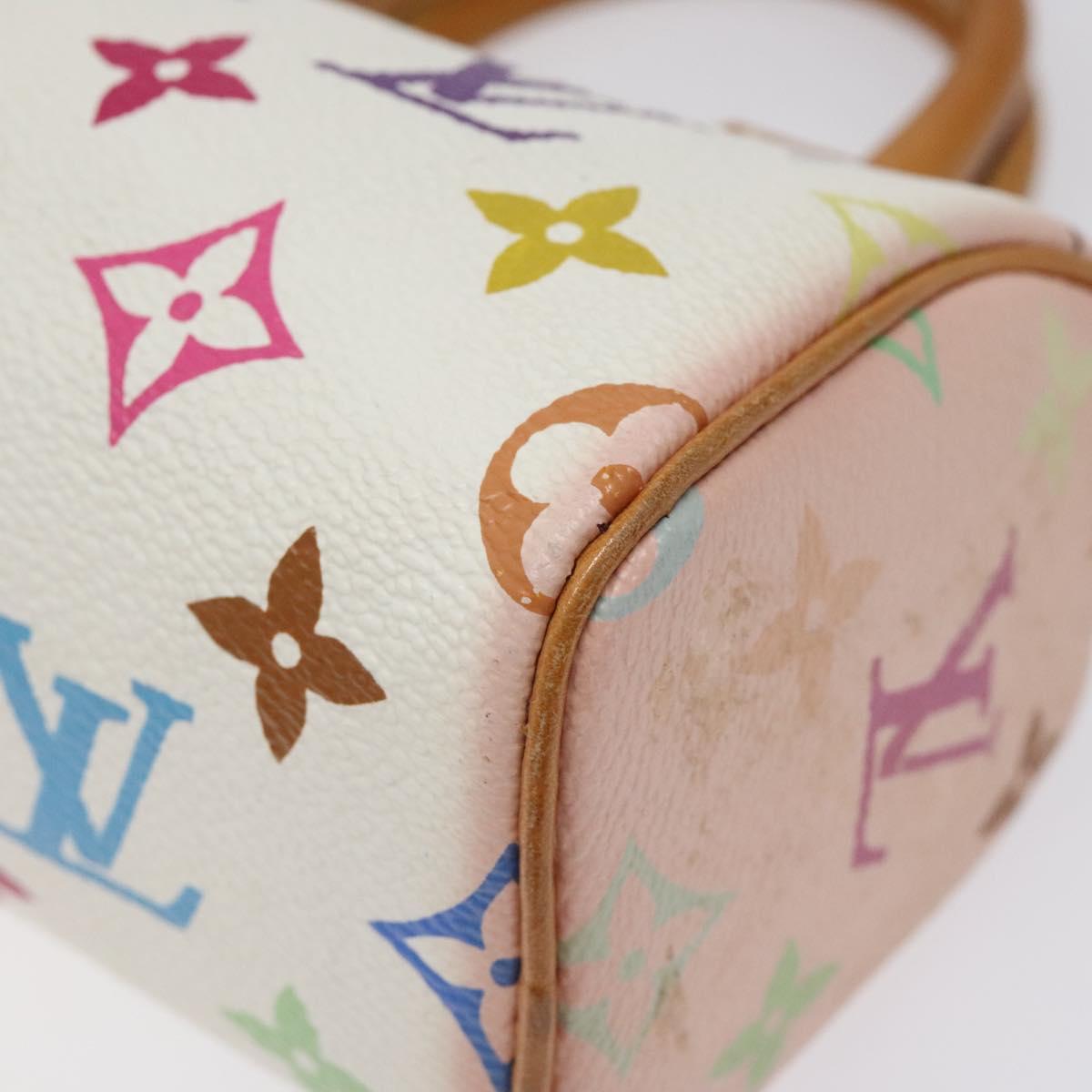 Louis Vuitton Mini Speedy White Canvas Handbag (Pre-Owned)