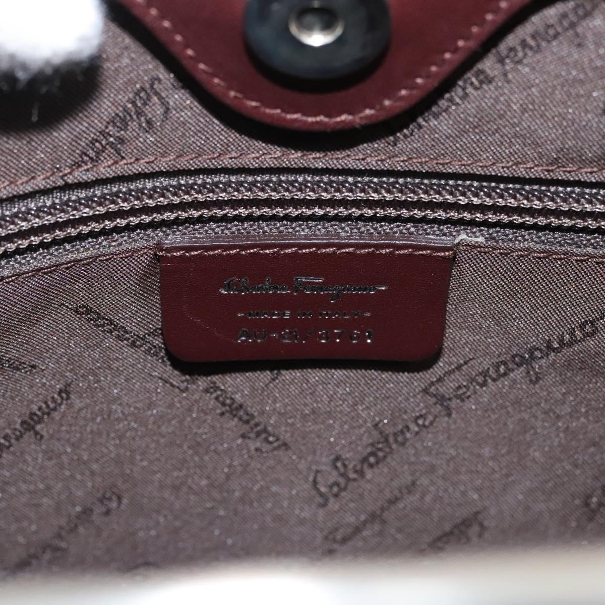 Salvatore Ferragamo Iconic Top Handle Brown Leather Handbag (Pre-Owned)