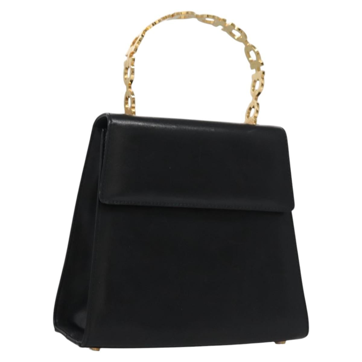 Salvatore Ferragamo Gancini Black Leather Handbag (Pre-Owned)