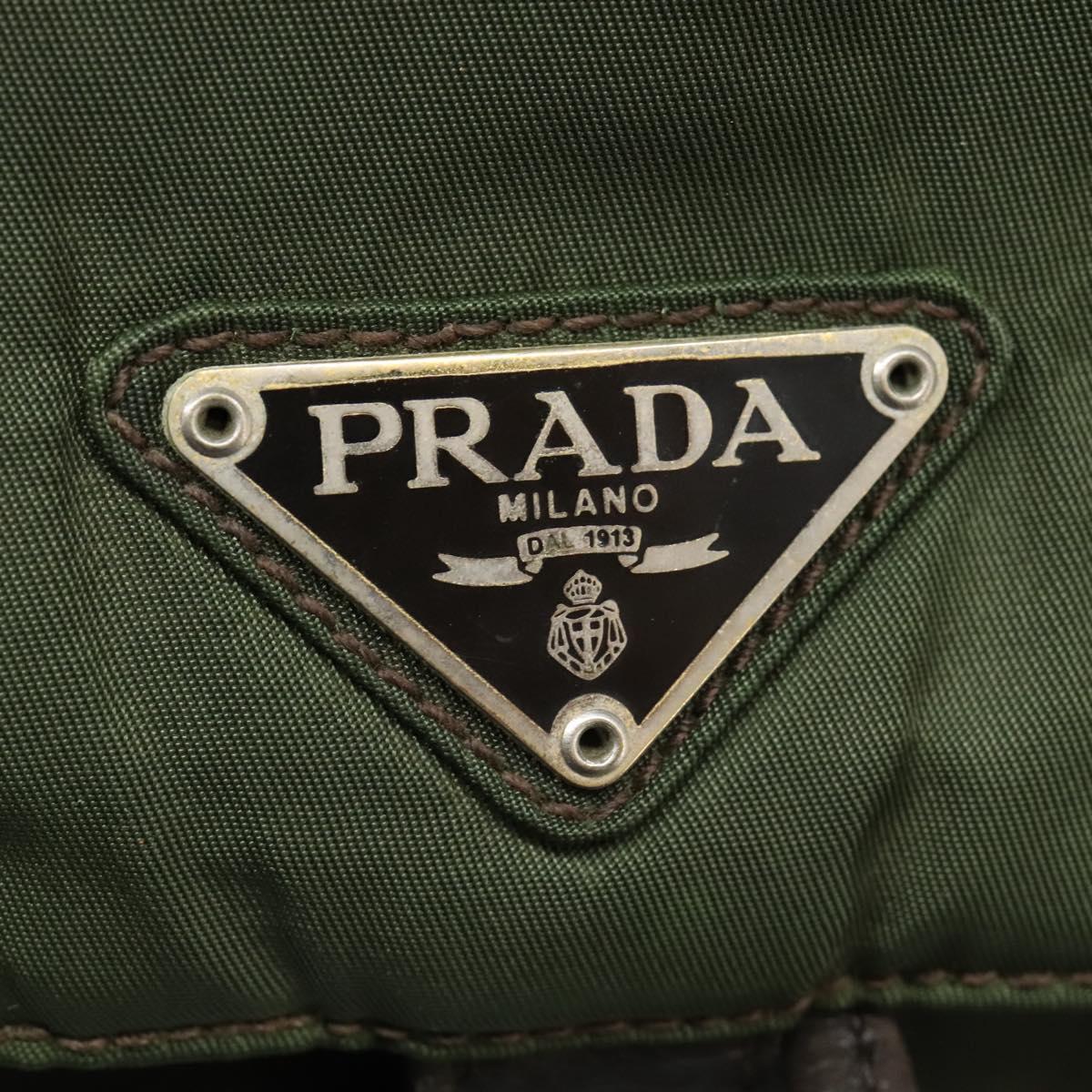 Prada Re-Nylon Khaki Synthetic Backpack Bag (Pre-Owned)