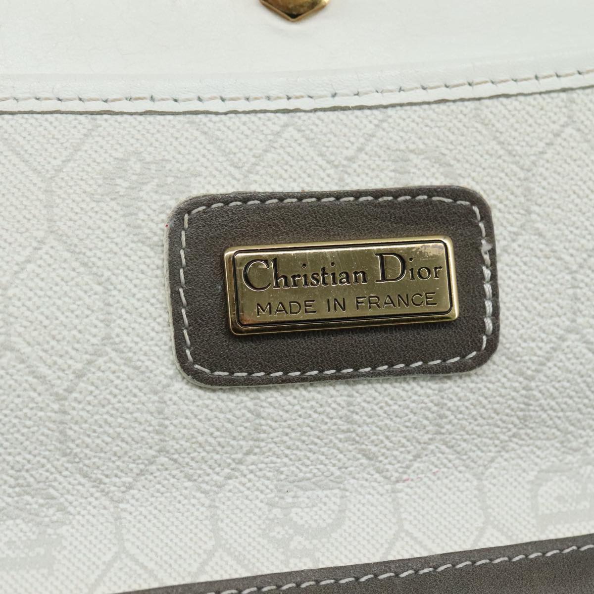 Dior Honeycomb White Canvas Shoulder Bag (Pre-Owned)