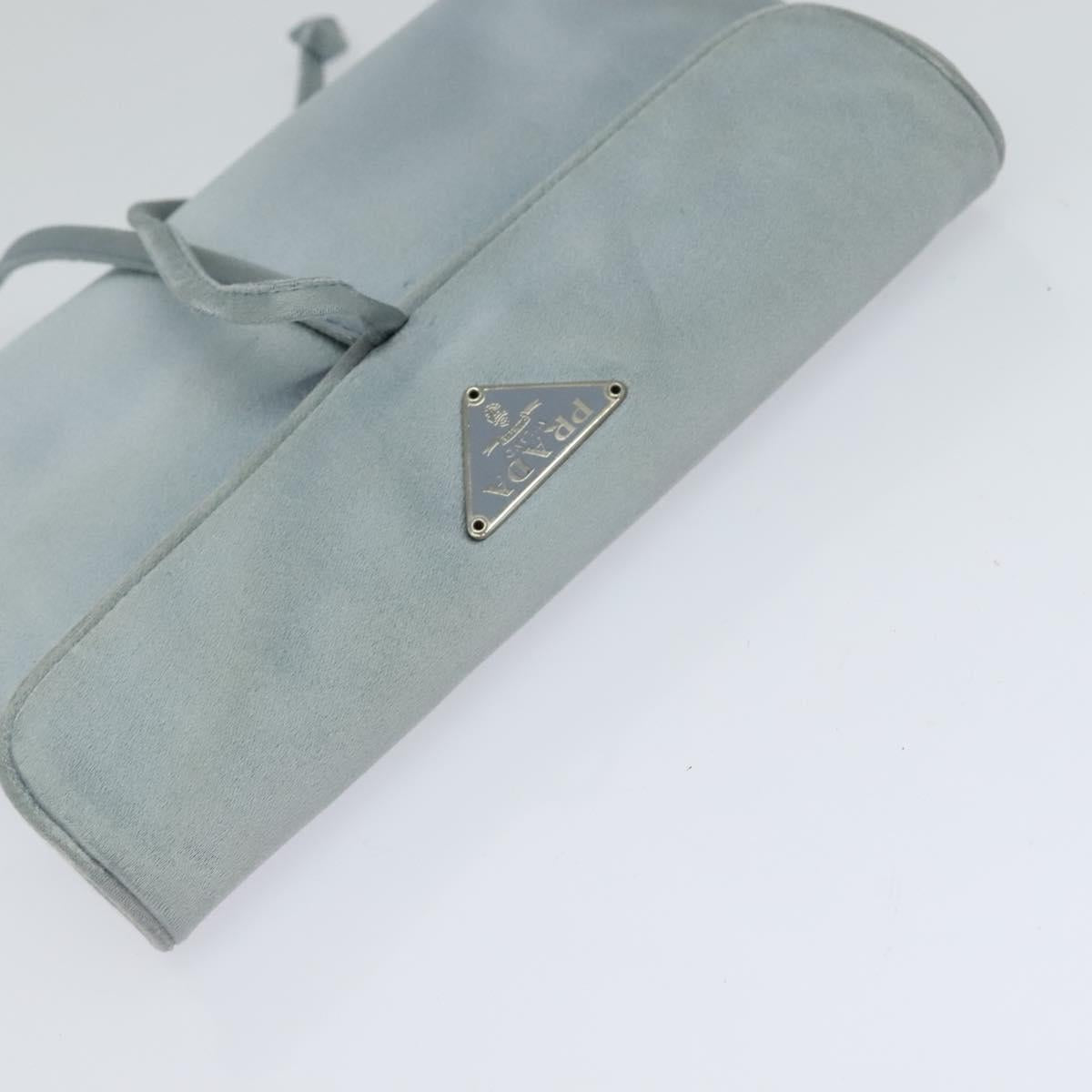 Prada Cosmetic Pouch Turquoise Synthetic Clutch Bag (Pre-Owned)
