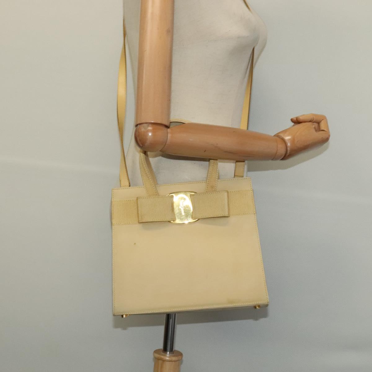 Salvatore Ferragamo Vara Beige Suede Handbag (Pre-Owned)