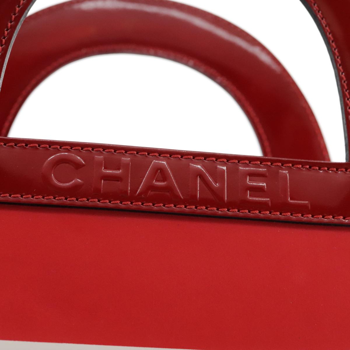 Chanel Coco Mark Red Leather Tote Bag (Pre-Owned)