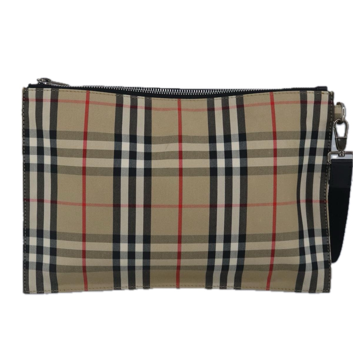 Burberry Nova Check Beige Canvas Clutch Bag (Pre-Owned)