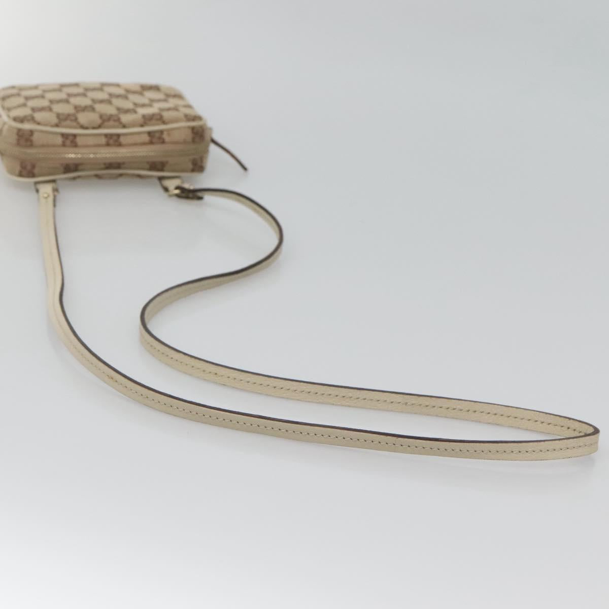 Gucci Gg Canvas Beige Canvas Shoulder Bag (Pre-Owned)