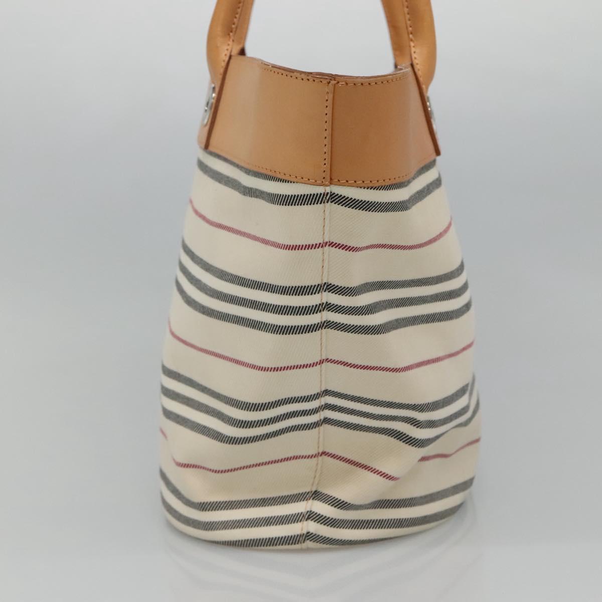 Burberry Nova Check White Canvas Tote Bag (Pre-Owned)