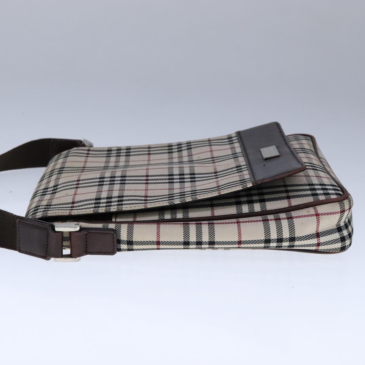 Burberry Nova Check Beige Canvas Shoulder Bag (Pre-Owned)
