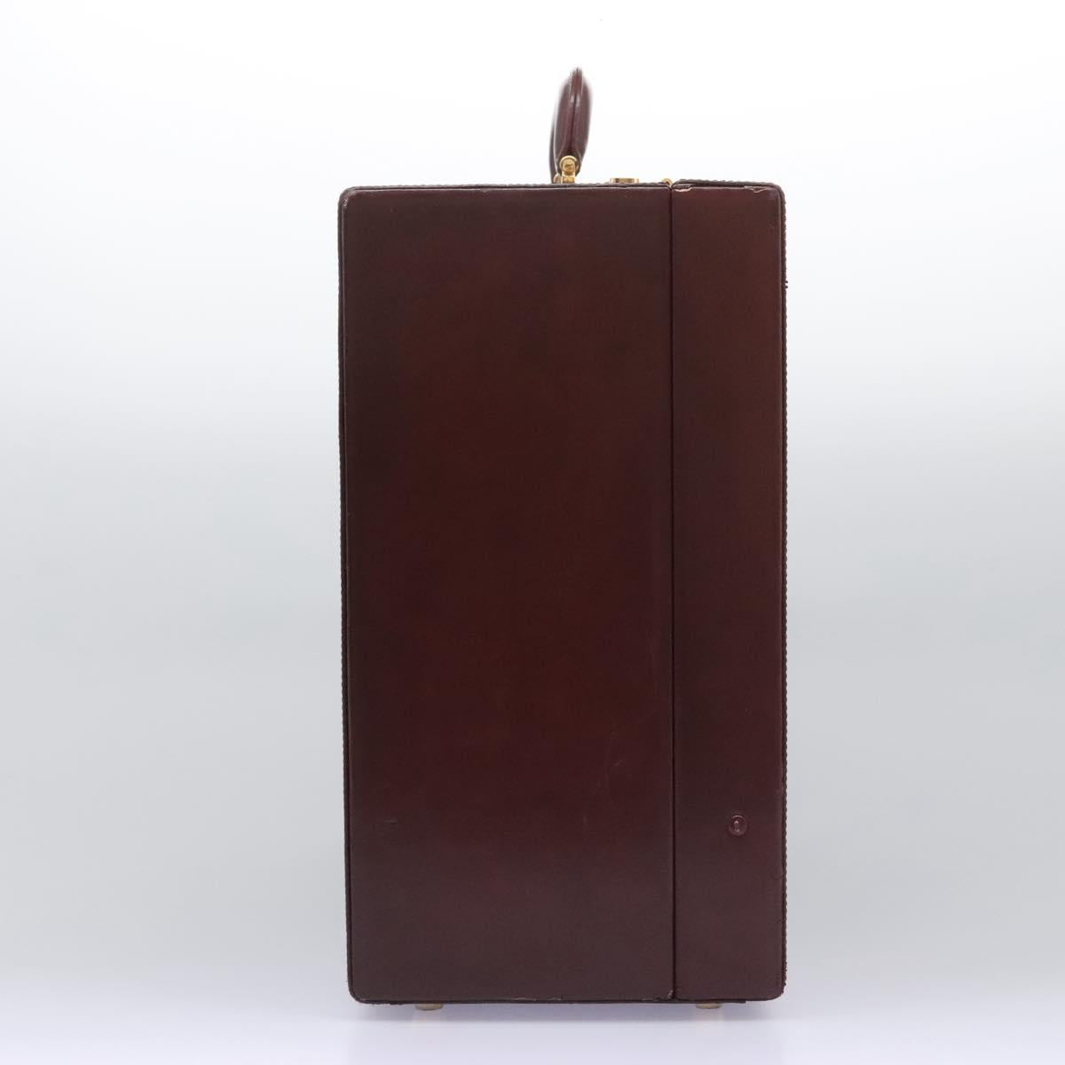 Cartier Must De Cartier Burgundy Leather Travel Bag (Pre-Owned)