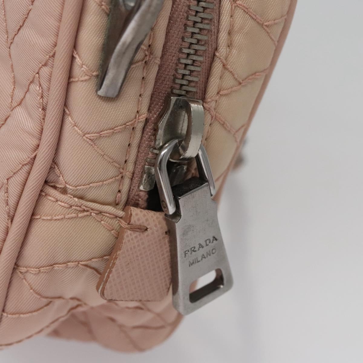 Prada Tessuto Pink Calfskin Shoulder Bag (Pre-Owned)