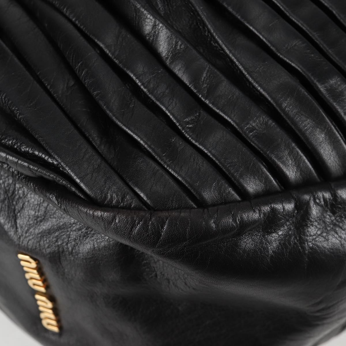 Miu Miu Matelassé Black Leather Handbag (Pre-Owned)