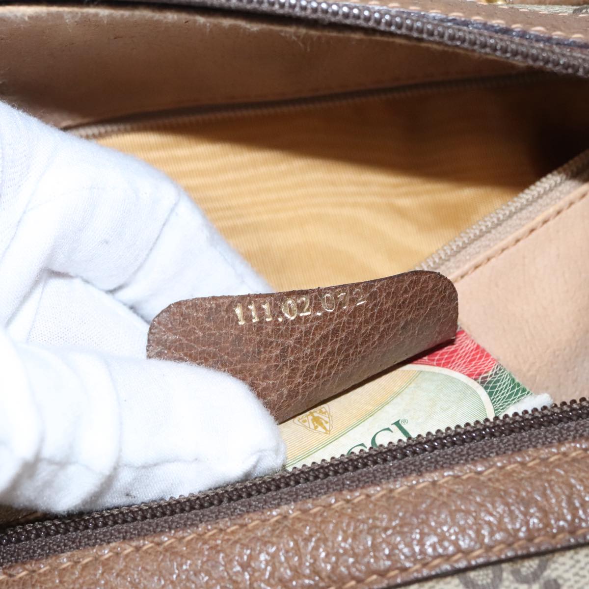 Gucci Sherry Beige Canvas Travel Bag (Pre-Owned)