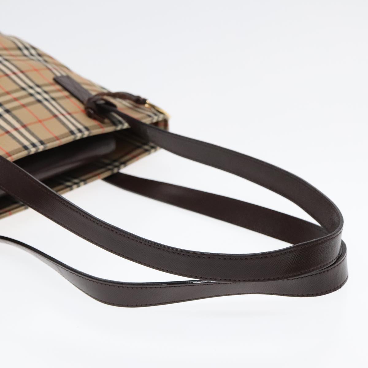 Burberry Nova Check Beige Canvas Shoulder Bag (Pre-Owned)