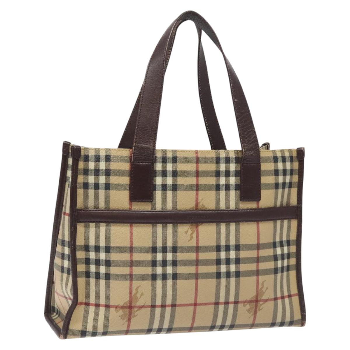 Burberry Nova Check Beige Canvas Tote Bag (Pre-Owned)