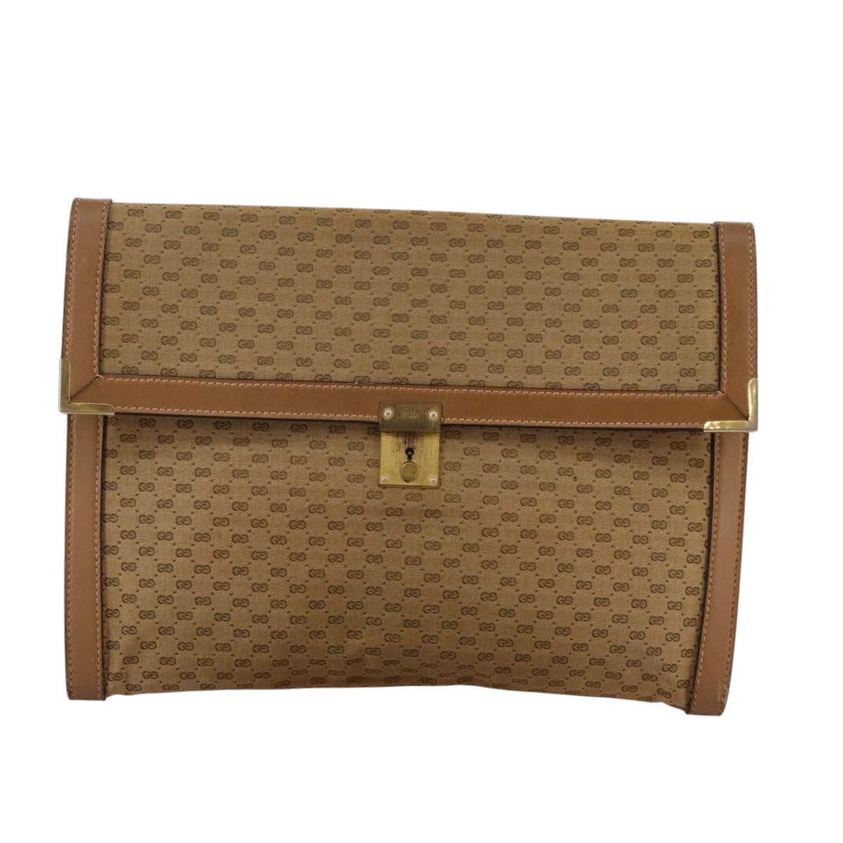 Gucci Micro Small Gg Canvas Beige Canvas Clutch Bag (Pre-Owned)