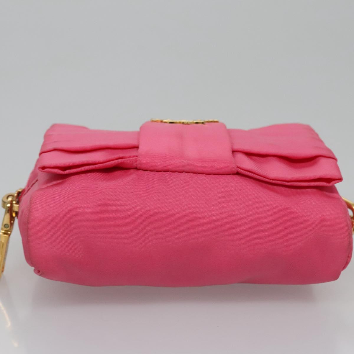 Prada Ribbon Pink Synthetic Clutch Bag (Pre-Owned)