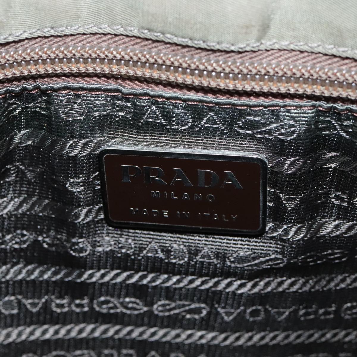 Prada Tessuto Khaki Synthetic Shoulder Bag (Pre-Owned)
