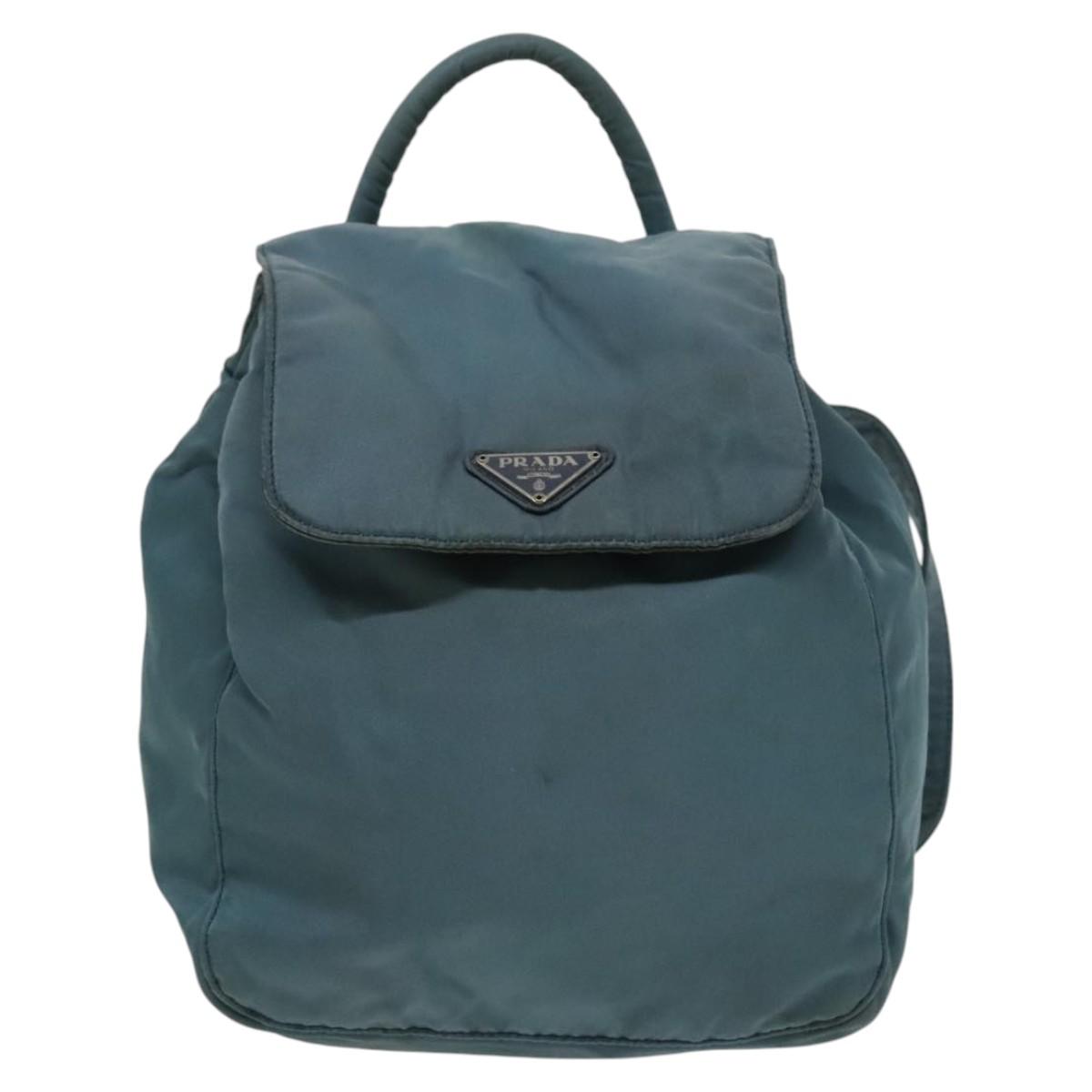 Prada Re-Nylon Blue Synthetic Backpack Bag (Pre-Owned)
