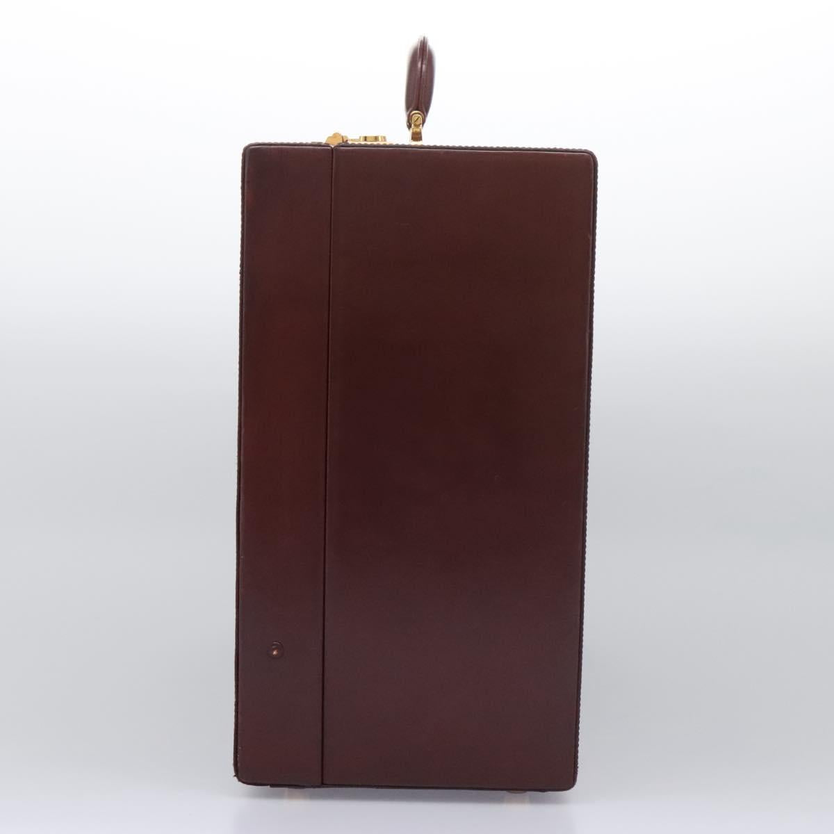 Cartier Must De Cartier Burgundy Leather Travel Bag (Pre-Owned)