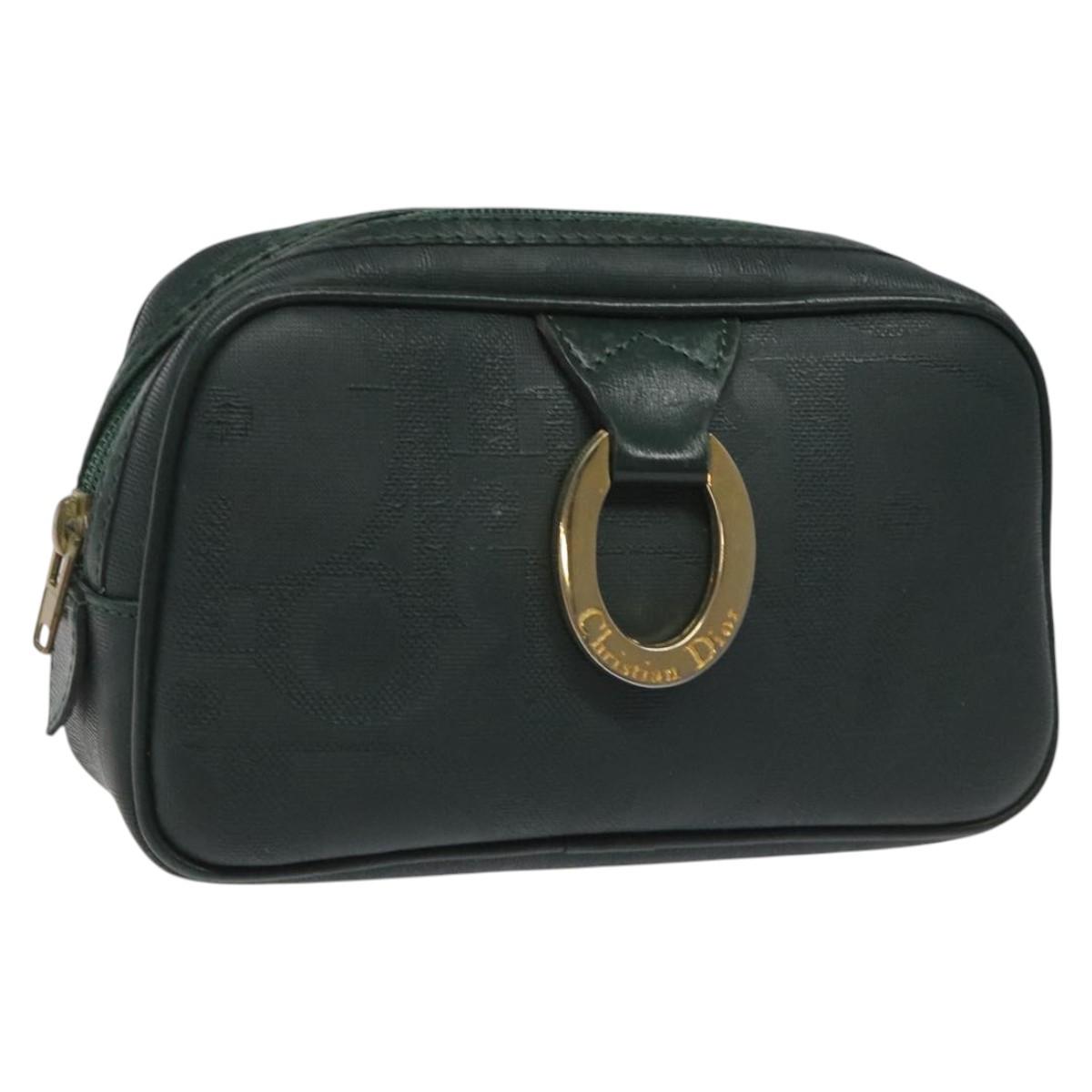 Dior Trotter Green Canvas Clutch Bag (Pre-Owned)
