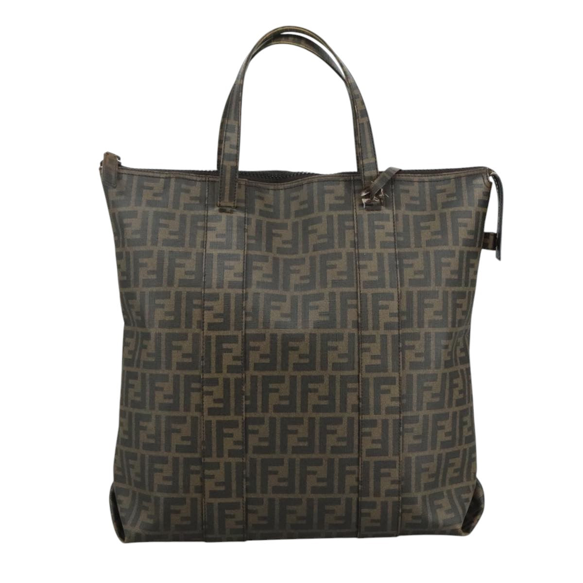 Fendi Zucca Brown Canvas Tote Bag (Pre-Owned)