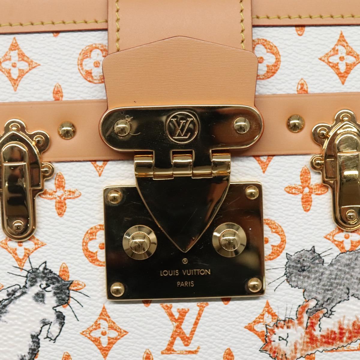Louis Vuitton Petit Malle White Canvas Shoulder Bag (Pre-Owned)