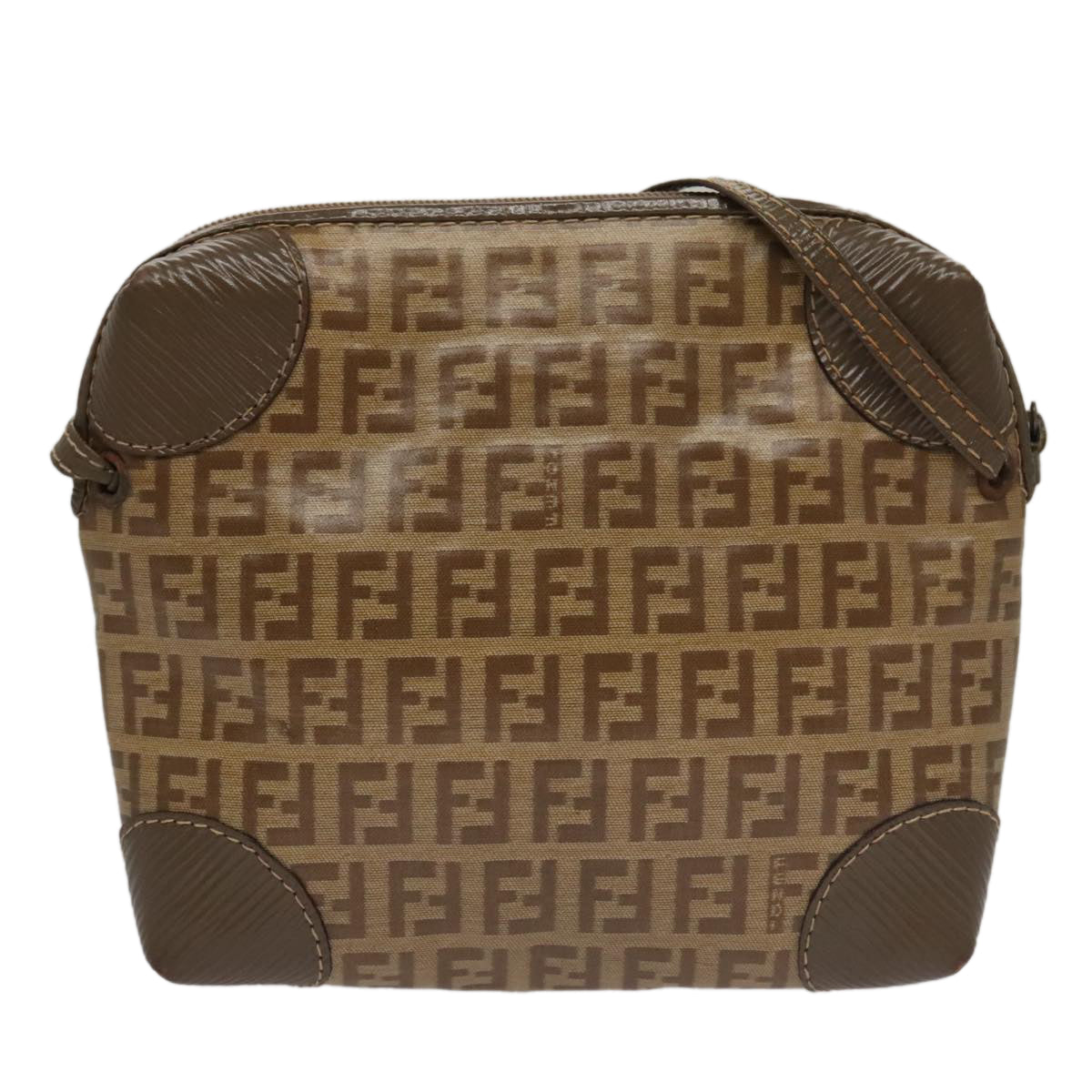 Fendi Beige Canvas Shoulder Bag (Pre-Owned)
